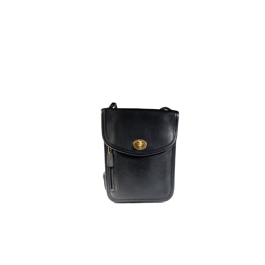 Vintage Coach Black Leather Bag Small Crossbody Usa